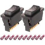 Paryou - 2pcs DC12V 24V 5pin dpdt Momentané Bouton Lève-Vitre Electrique Universel Interrupteur à Bascule pour Voiture Camion