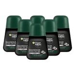 Garnier Men Magnesium Ultra Dry Roll-On Deodorant 50ml 3, 6 Pack