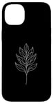 iPhone 14 Plus One Line Art Drawing Lilac Leaf Case