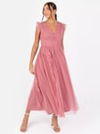 Anaya With Love Gathered Tulle Midaxi Dress, Dusty Rose