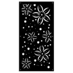 Panneau en PVC ajouré Pare soleil - FLOWERS - noir - 47x94 cm