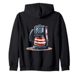 Funny coffee maker in American style Zip Hoodie