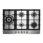 Parmco 770mm Gas Hob, 4 Burner + WOK, Stainless Steel HO-6-77S-4GW