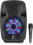 Fenton FT8LED 8-Inch Bluetooth Active Speaker with LED Lights - Portable PA with