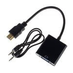 Autre Adaptateur convertisseur mâle-femelle HDMI à VGA avec câble Audio, pour Xbox 360, pour PS3, ordinateur portable, Support d'affichage HDTV 1080P Nipseyteko