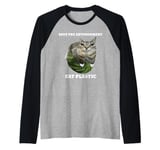 Save The Environment Eat Plastic Funny Cute Cat Meme Raglan Baseball Tee