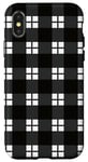 iPhone X/XS Black White Checkered Plaid Flannel Gingham Pattern Checker Case