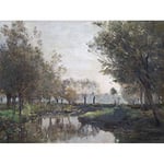 Artery8 Charles Francois Daubigny The Creek 1863 Painting Premium Wall Art Canvas Print 18X24 Inch