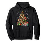 Santa ELF Reindeer Hedgehog Xmas Tree X-mas Light Hedgehog Pullover Hoodie