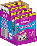 Whiskas Knuspertaschen Lot de 4 Paquets de friandises pour Chat au goût Saumon, 4 x 180 g (4 Paquets) – Différents emballages de Produits Disponibles