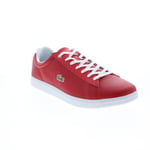 Lacoste Hydez 0721 1 P SMA Mens Red Leather Lifestyle Sneakers Shoes