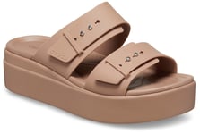 Crocs Womens Wedge Sandals Brooklyn Strap brown UK Size 7