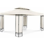 Helloshop26 - Pergola pavillon barnum tonnelle tente abri gazebo de jardin terrasse beige 3 x 4 m 160 g/m²