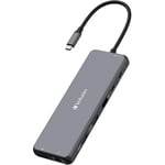 Verbatim USB-C Pro multiport hub CMH-13, 13 port, docking station (grey, 2x HDMI, DP, RJ-45, 6x USB-A, audio, 2x USB-C PD)