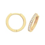 James Moore TH ER001-10 9ct Yellow Gold C/z Hinged Huggie Jewellery