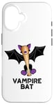 Coque pour iPhone 16 Jeu de mots amusant en forme de chauve-souris vampire