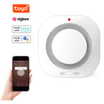 Détecteur de fumée intelligent sans fil Tuya Zigbee, détecteur de fumée à induction à 360 °, alarme sonore et lumineuse, notification par messagerie