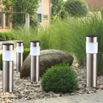 Éclairage D'Extérieur Lampe Solaire Pointe de Jardin Acier Inoxydable 4er Set