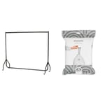 The Shopfitting Shop Heavy Duty Clothes Rail Garment Rail 6ft Long x 5ft High Metal Storage Hanging Rack & Brabantia 138744 PerfectFit Bin Liners (Size H/50-60 Litre) Thick Plastic Trash Bags