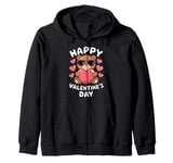 Valentine's Day Funny Teddy Bear Heart Love Valentines Zip Hoodie