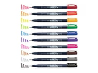 Tombow Ws-Bh-10P, Tunn / Medium, 10 Färger, Svart, Blå, Grön, Grå, Orange, Rosa, Gul, Kulspets Och Borstspets, Multifärg, Rund