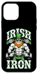 Coque pour iPhone 12 mini Irlandais Iron Funny St Patrick Day Leprechaun Gym Fitness