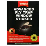 Rentokil Advanced Fly Trap Window Sticker, Attracts & Kills Flies - 4 Pack