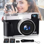 Digital Camera Oiadek 4K 48MP Autofocus Vlogging Camera with 32G Memory Card 16X