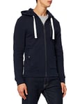 TOM TAILOR Men's Sweatshirt Jacket with Hood and drawstring 1029072, 10668 - Sky Captain Blue, XXS