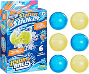 Nerf Super Soaker Hydro Balls 6-Pack, Reusable Water-Filled Balls