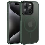 CACOE Magnetic Case for iPhone 15 Pro Max 6.7 inch 2023, Compatible with MagSafe & Magnetic Car Phone Mount,TPU Thin Phone Cases Cover Protective Shockproof Anti-Fingerprint(Dark Green)