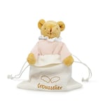 Trousselier - Doudou Bebe Ours Nid d'ange avec Hochet - Ours en Peluche Coton Bio Rose Poudré - Cadeau Naissance Nouveau Né Fille - Nounours 20 cm - Doudou Naissance Bébé Fille