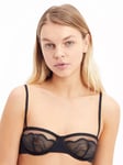 Calvin Klein Graphic Lace Balconette Bra, Black