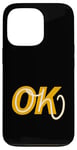 Coque pour iPhone 13 Pro Université Varsity-Gold Oh, OK Varsity-Gold