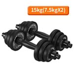ZXQZ Small dumbbell Adjustable Combo of Dumbbell Set and Dumbbell Connector, for Gym Aerobics and Body Shaping, Black Fitness dumbbell (Size : 15kg)