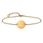 GOOD.designs ® Bracelet femme en or avec pendentif initial rond (plaqué or 18k) bracelet personnalisé avec initiales (Lettre K)