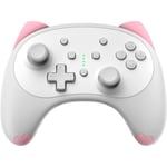 Manette PS4 Cat Controller pour Nintendo Switch Cute Wireless Pro Controller Accessoires de jeu Kawaii (Blanc)