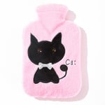 Sollbry - 500ml Bouillotte Peluche Chat, Bouillotte eau Chaude Adulte Enfant Bouillotte Chauffante Animal par Temps Froid Bon Cadeau pour La Famille