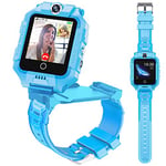 LiveGo Montre Téléphone Enfant T10, Montre Intelligente pour Enfants avec Tracker GPS, 4G Smart Watch avec Rotation à 360°, Montre GPS pour Enfants de 4 à 12 Ans pour Cadeau de Noël (Bleu T10)