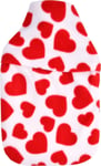 Vagabond Bags Red Hearts 2 Litre Hot Water Bottle and Cover