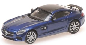 MINICHAMPS - Voiture sportive MERCEDES AMG GTS de 2015 de couleur bleue - 1/8...