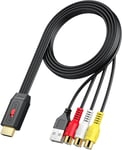 Convertisseur Av Vers Hdmi 60cm/2ft - Entrée Femelle Câble Av Vers Hdmi Supportant Conversion D'aspect 16 9/4 3 Câble Av Intégré Plug Et Play Pour Console De Jeu Wii/Ps2/N64