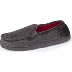 Chaussons Isotoner  Chaussons mocassins Homme Gris intérieur rouge