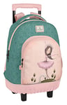 Sac à dos GDE. C/ROUES COMPACT SANTORO™'S MIRABELLE "SWAN LAKE", Gris, rose, Estándar, décontracté