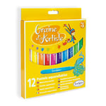 SentoSphère - 12 PASTELS AQUARELLABLES - Coloriage et peinture enfant - Loisirs créatifs - A partir de 3 ans - Fabriqué en France