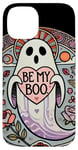 Coque pour iPhone 14 Be my Boo Illustration fantôme Saint-Valentin