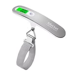 Mycket Luggage Scale Portable Digital Weight Scale Electronic Suitcase Scale Hanging Scales Luggage Weighing Scale 110 Lb/ 50Kg with Backlit with Tare Function Lightweigh for Travel（silver）