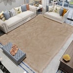 Latepis Tapis de Salon Moelleux Beige 200x300 cm Tapis en Fausse Fourrure Lavable à Poils Longs Doux Shaggy