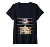 Womens Kamala Harris 2024 - I Am The Enemy Within Shirt for Women V-Neck T-Shirt