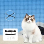 Kfonla Filet Chat Balcon, 4X3 M Filet de Protection Chat avec Clous et Crochets Adhésifs, Filet Chat Renforcement de Fil d'acier sans Percer, Filet Fenetre Chat pour Balcons, Fenêtres, Clotures